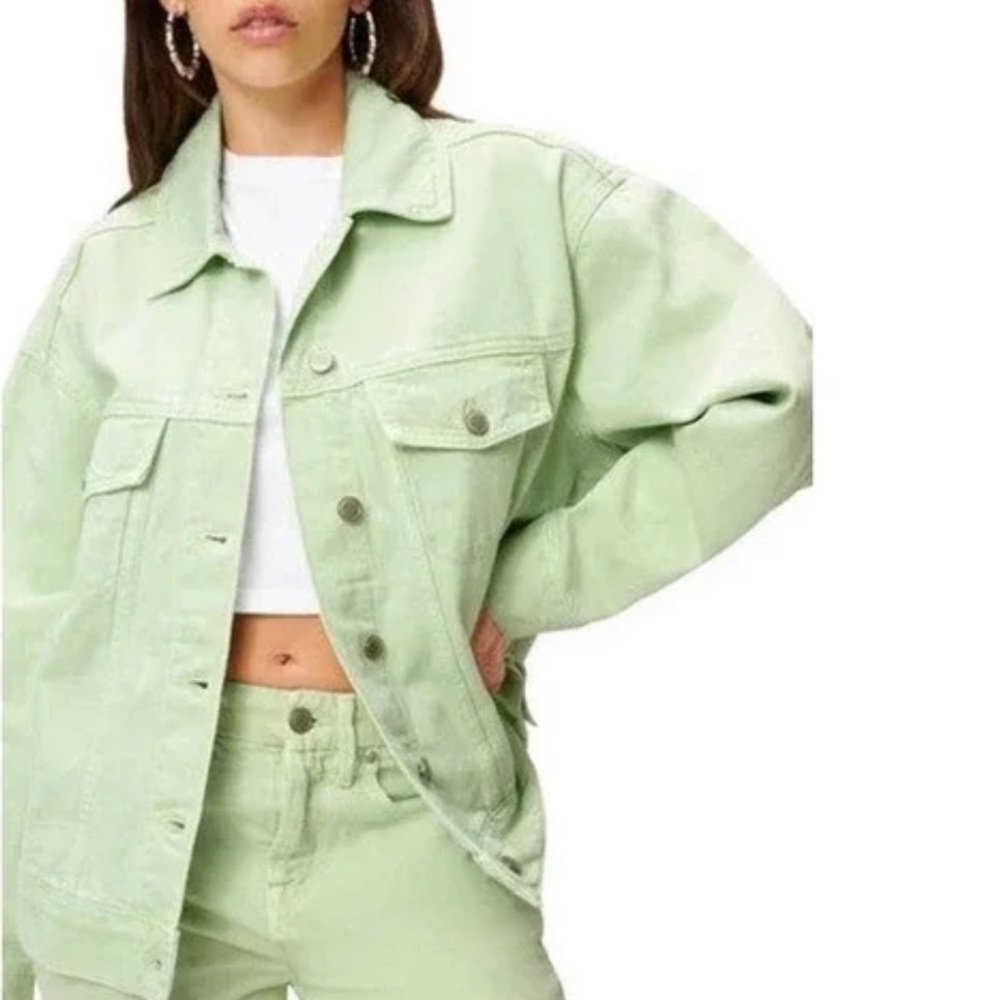 Good American Good '90s Jean Jacket In Lime003 Denim size 0 (XS)